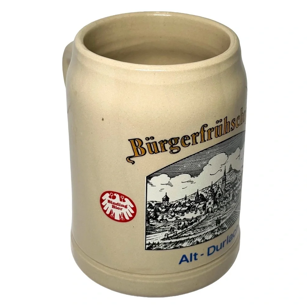 Vintage West German‎ Beer Stein Alt-Durlach Binding Bier 0.5L Stoneware Mug